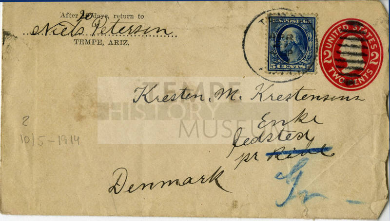 Envelope for letter from Niels Petersen