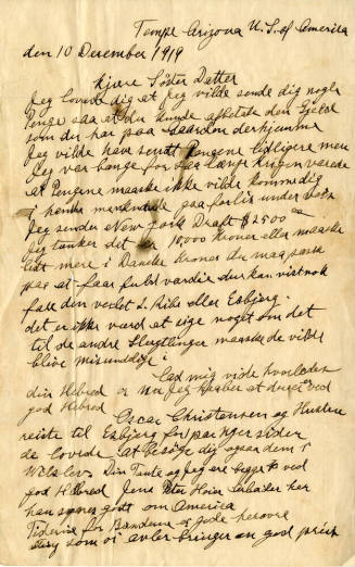 Letter from Niels Petersen