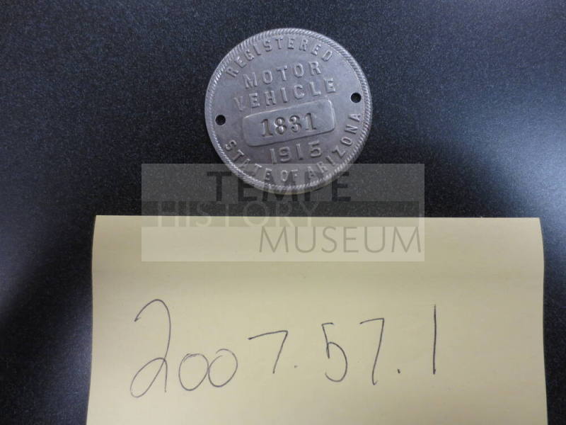Motor Vehicle Registration Medallion.