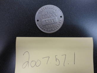 Motor Vehicle Registration Medallion.