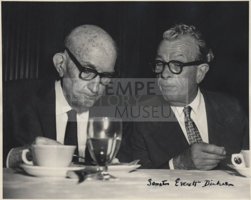 Senator Hayden having a meal with Senator Dirksen