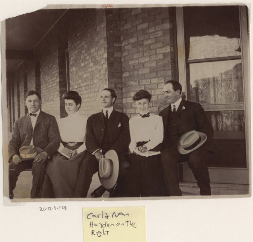 Carl and Nan Hayden with Three Unknown People