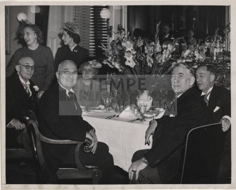 Carl Hayden sits at Dinner Table