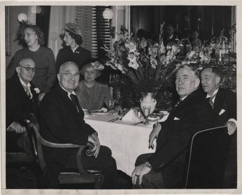 Carl Hayden sits at Dinner Table