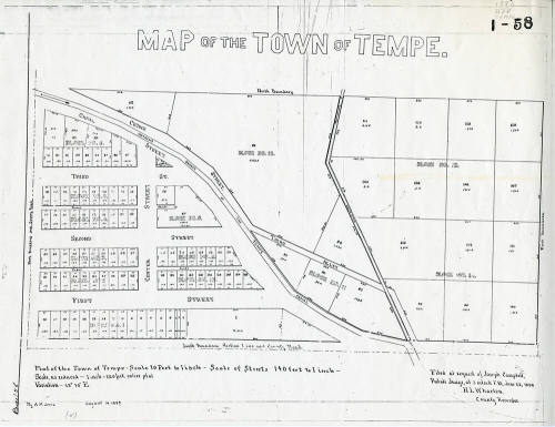 Map of the town of Tempe, Arizona