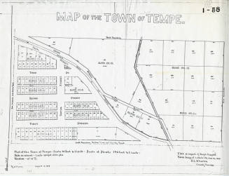Map of the town of Tempe, Arizona