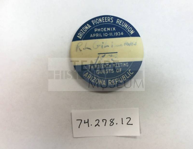 Arizona Pioneers Reunion button