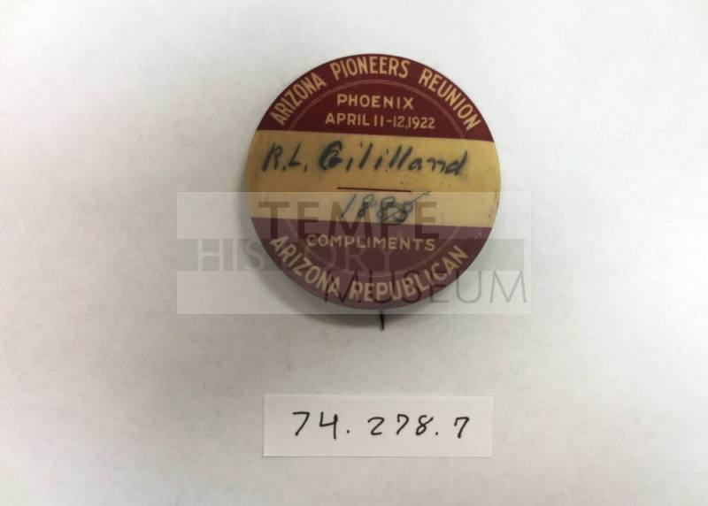 Arizona Pioneers Reunion button