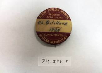 Arizona Pioneers Reunion button