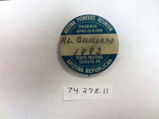 Arizona Pioneers Reunion button