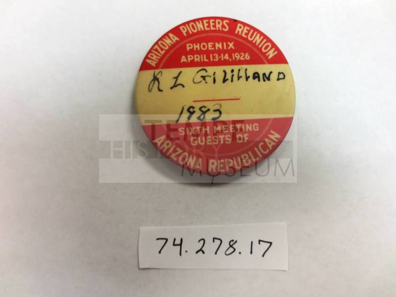 Arizona Pioneers Reunion button