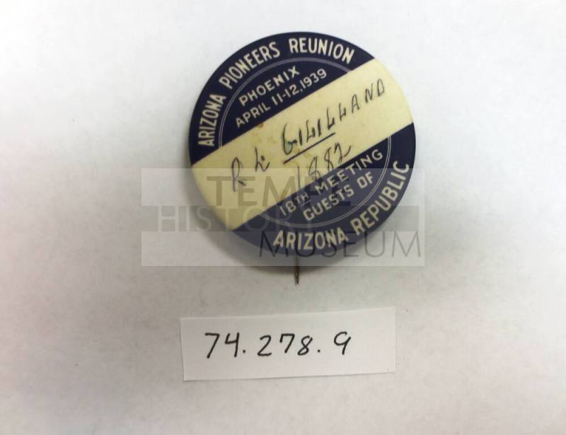 Arizona Pioneers Reunion button