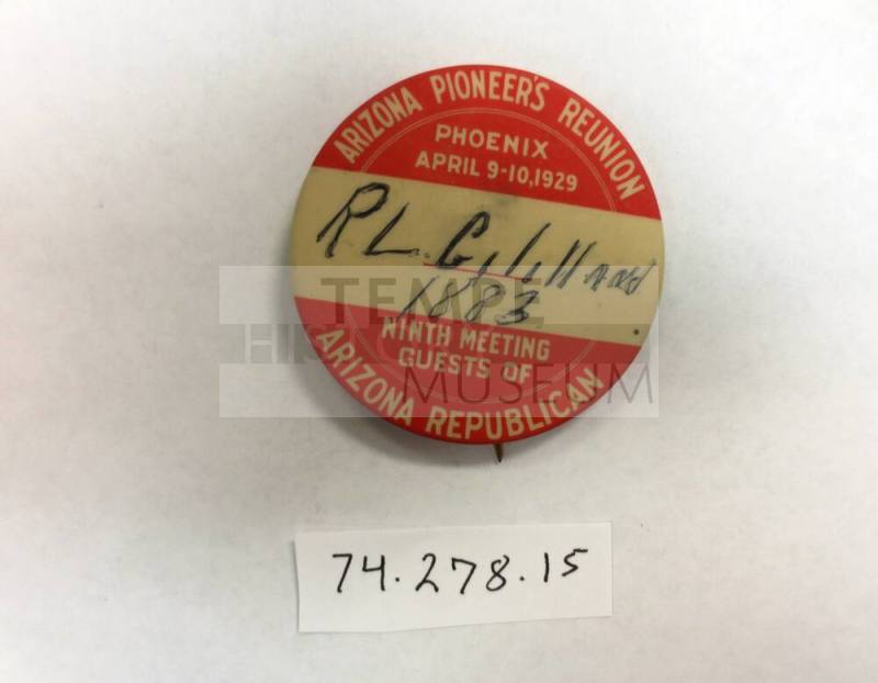 Arizona Pioneers Reunion button