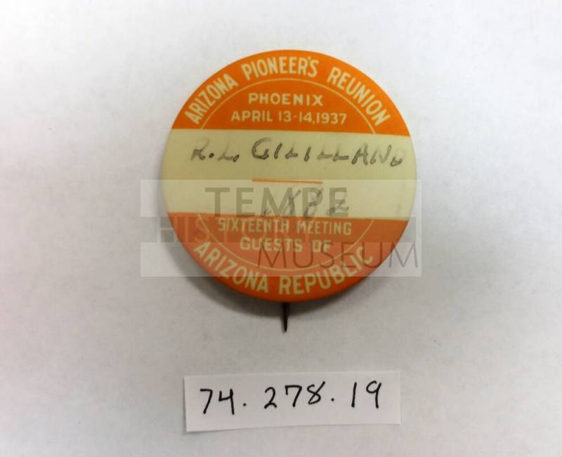Arizona Pioneers Reunion button