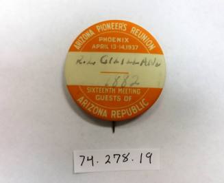 Arizona Pioneers Reunion button