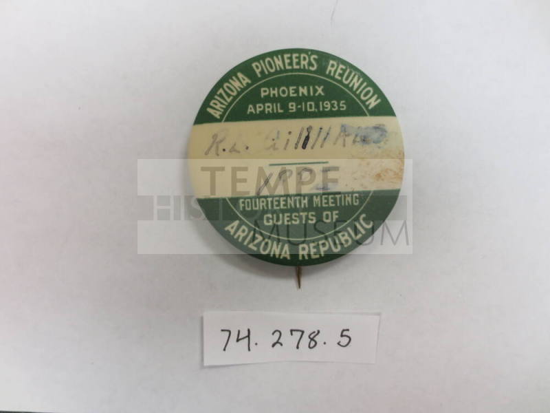 Arizona Pioneers Reunion button