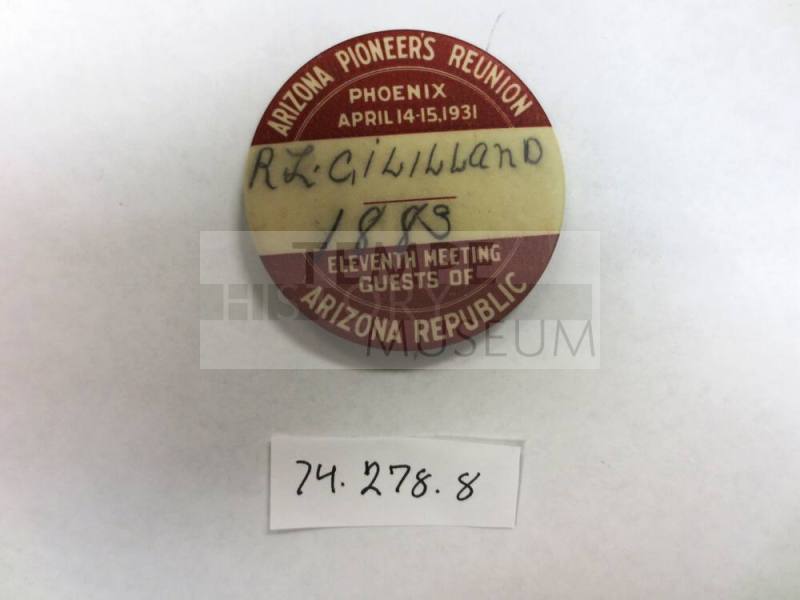 Arizona Pioneers Reunion button