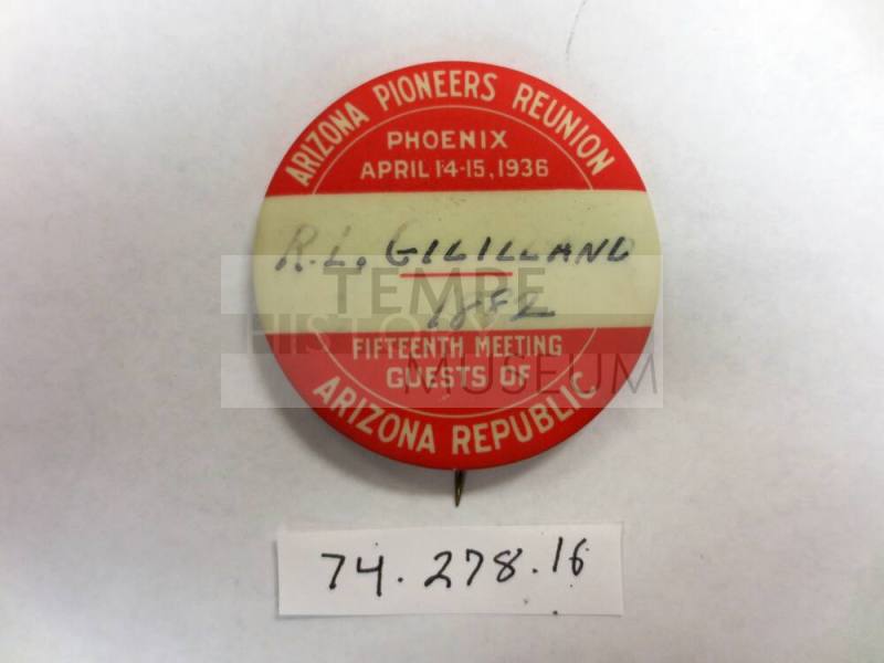 Arizona Pioneers Reunion button