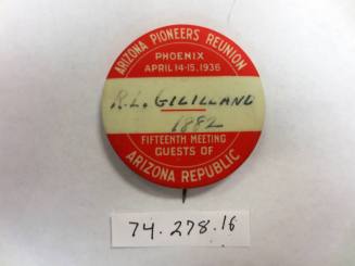 Arizona Pioneers Reunion button