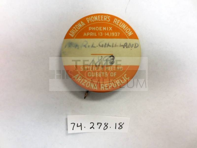 Arizona Pioneers Reunion button