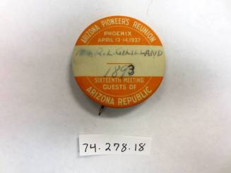 Arizona Pioneers Reunion button