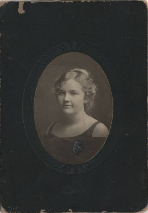 Sallie Hayden in an Evening Dress