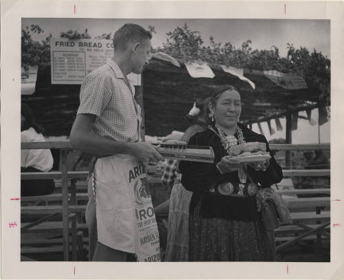 Larry Hayden with a Navajo Woman at a Fried Bread Contest