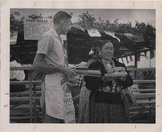 Larry Hayden with a Navajo Woman at a Fried Bread Contest