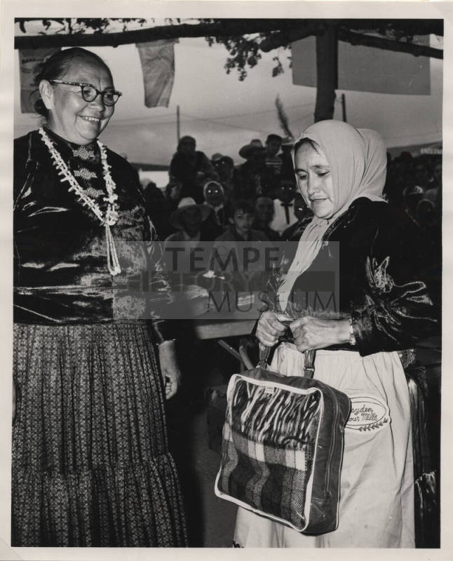Annie Wauneba and a Navajo Woman at an Event