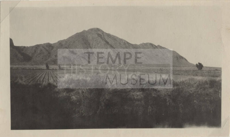 View of a Field and Camelback Mountain