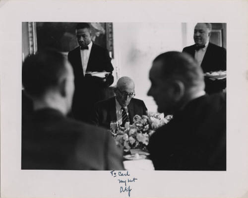 Carl Hayden with Lydon B. Johnson