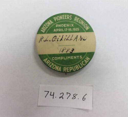 Arizona Pioneers Reunion button