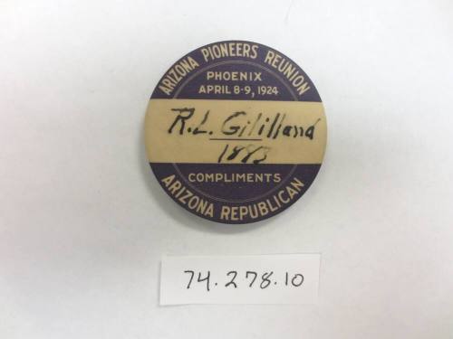 Arizona Pioneers Reunion button