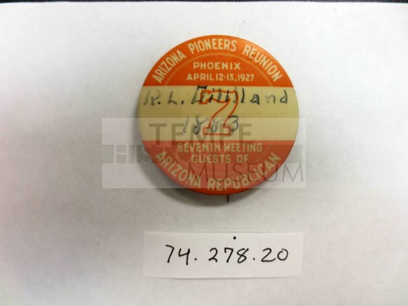 Arizona Pioneers Reunion button