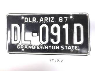 License plate, DL-091D, dealer