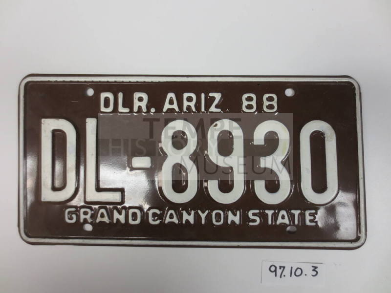 License plate, DL-8930, dealer