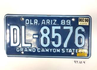 License plate, DL-8576, dealer