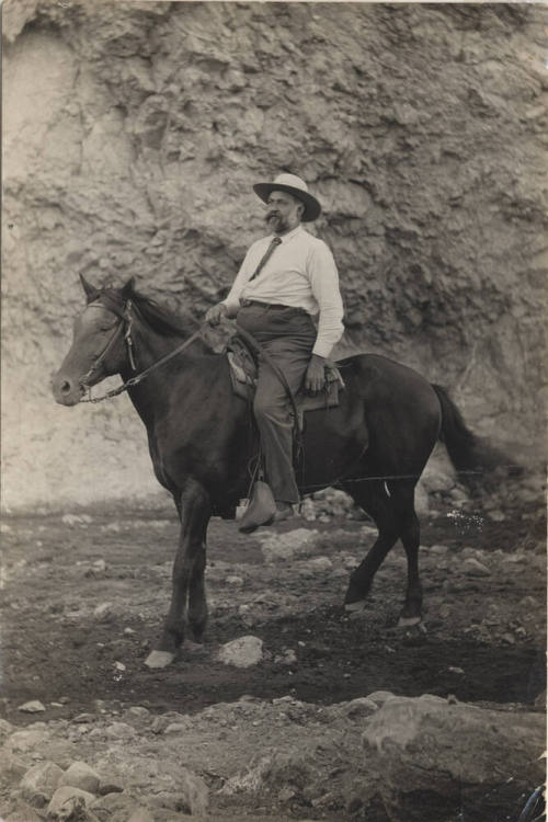 Dr. Fenn Hart Riding a Dark Horse