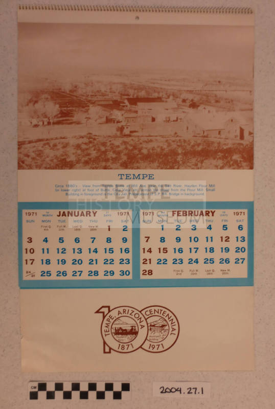1971 Tempe Centennial calendar