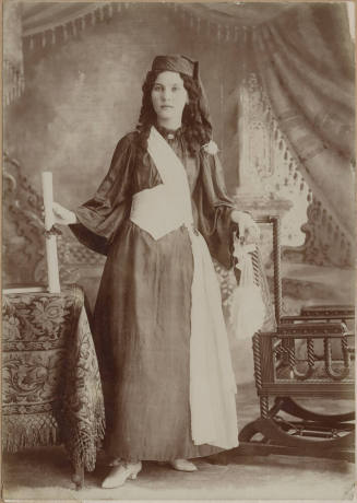 Magdalena Gonzales Sigala as Fiestas Patrias Queen, ca 1897