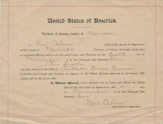 Chris Sigala elected as constable of Tempe precinct, 1904