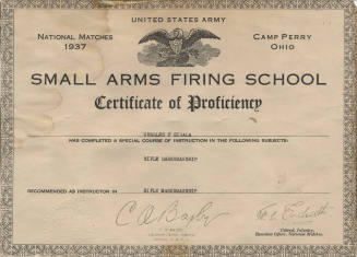 Charles F. Sigala Rifle Marksmanship, Camp Perry, 1937
