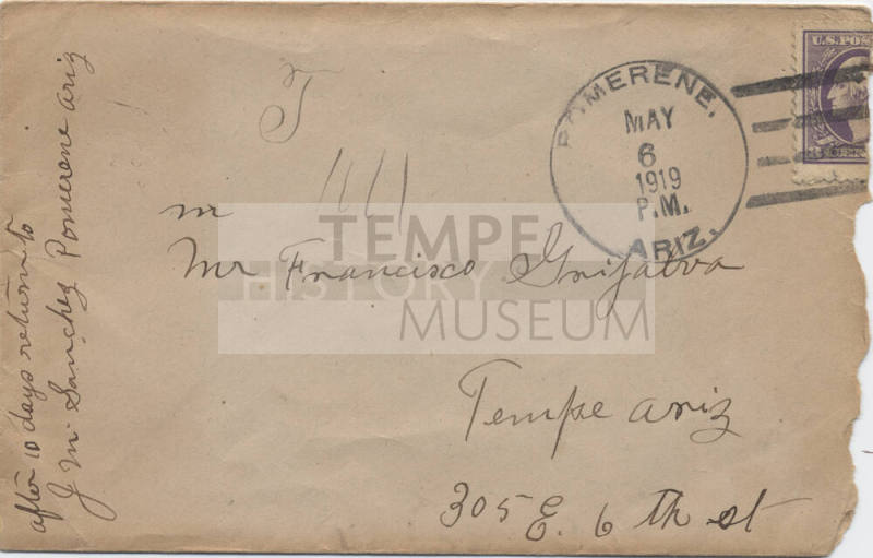 Addressed to Mr. Francisco Grijalva from J.M. Sanchez