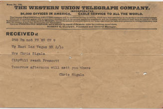 Western Union Telegraph message