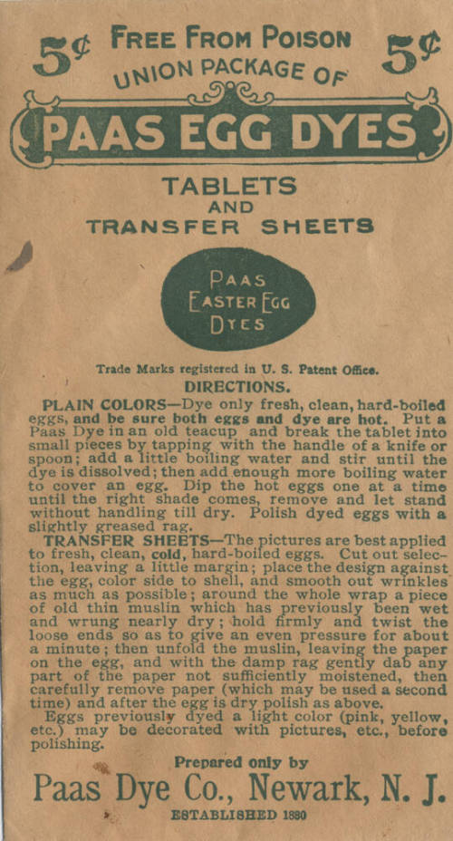 Paas Egg Dyes advertisement