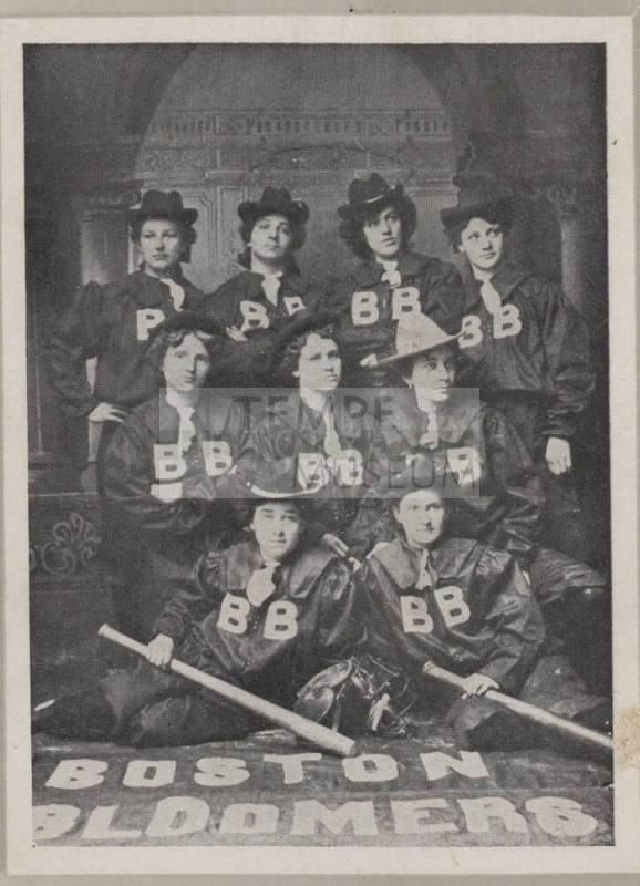 Group photograph of Boston Bloomers baseball team