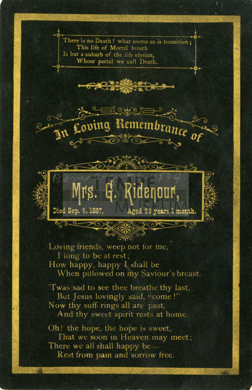 In Loving Memory of Mrs. G. Ridenour