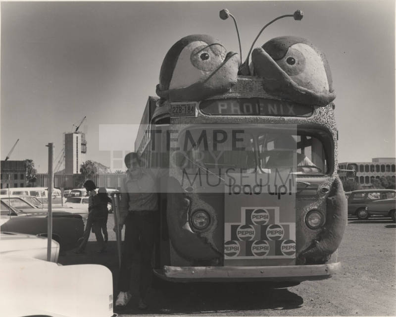 Person Exiting the "Bug Bus"