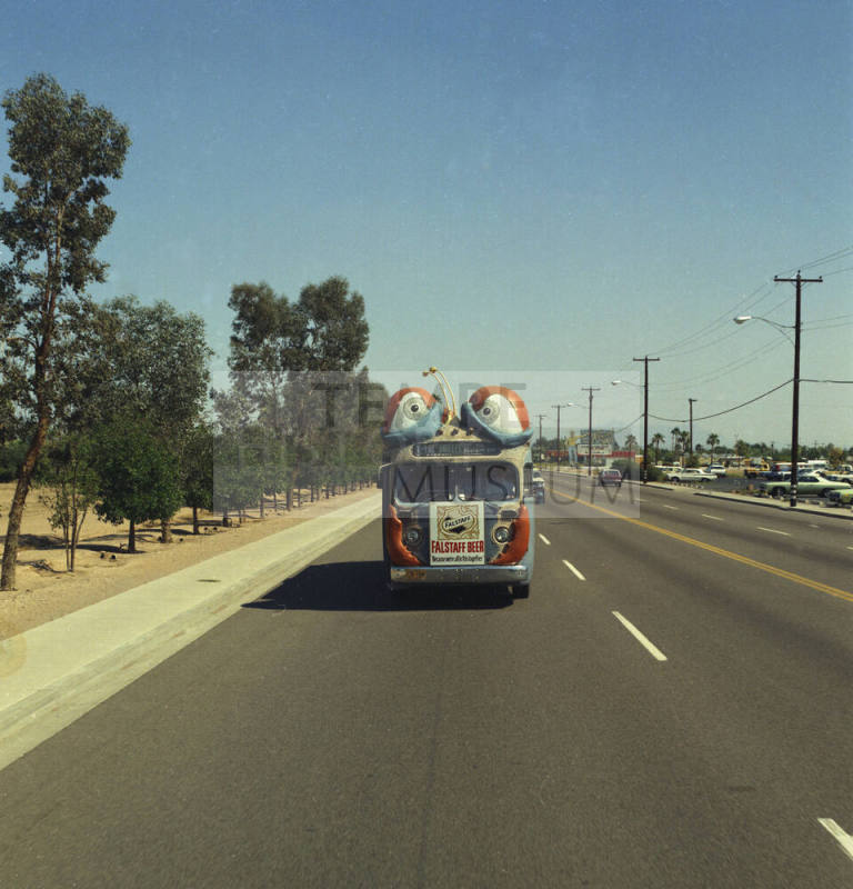 Bugline bus on road