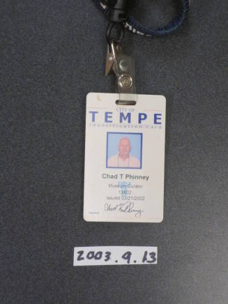 City of Tempe ID badge and neckstrap Chad P. T. Phinney